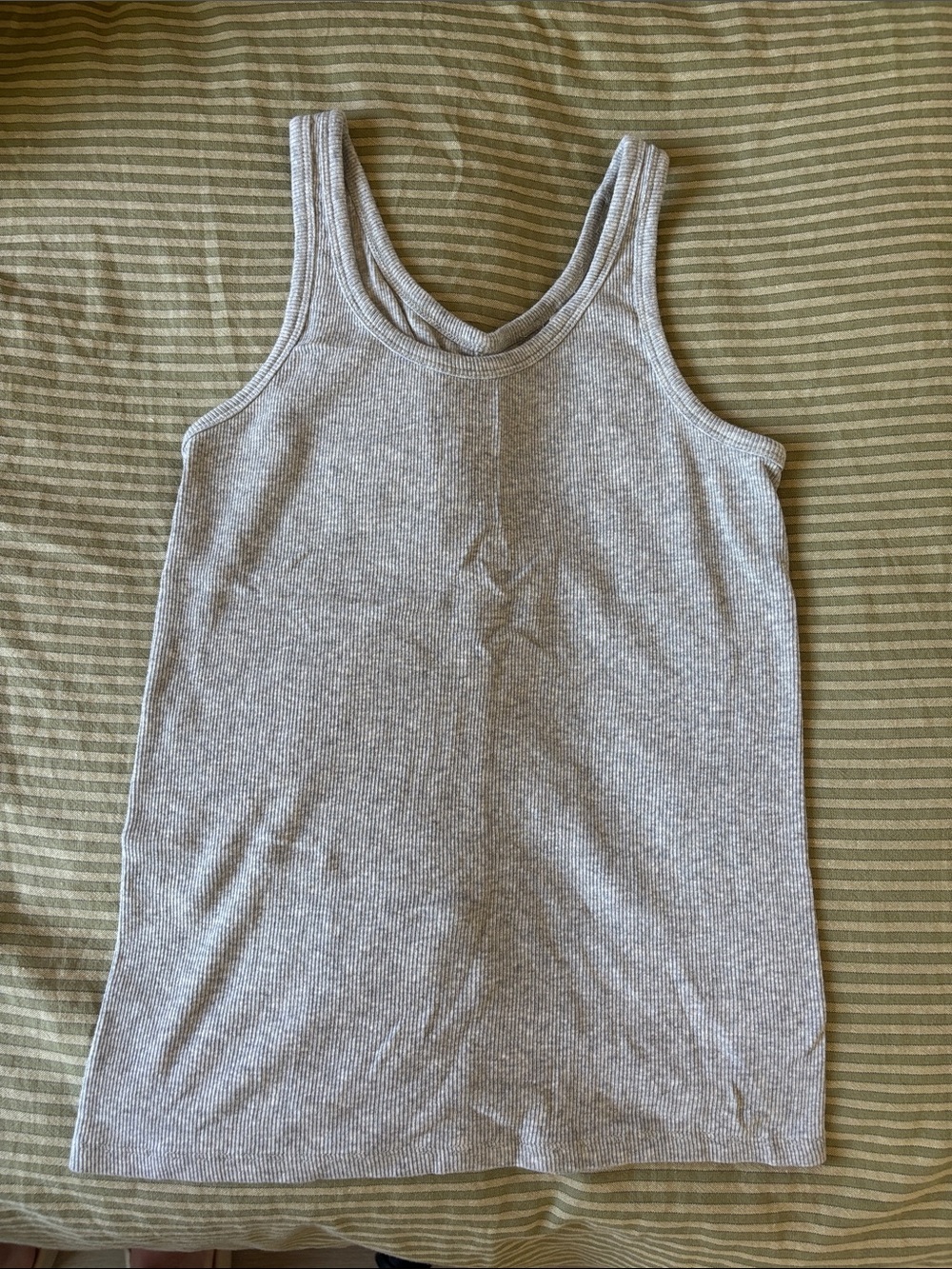 Quince Organic Cotton Micro-Rib Scoop Neck Tank - Heather Gray